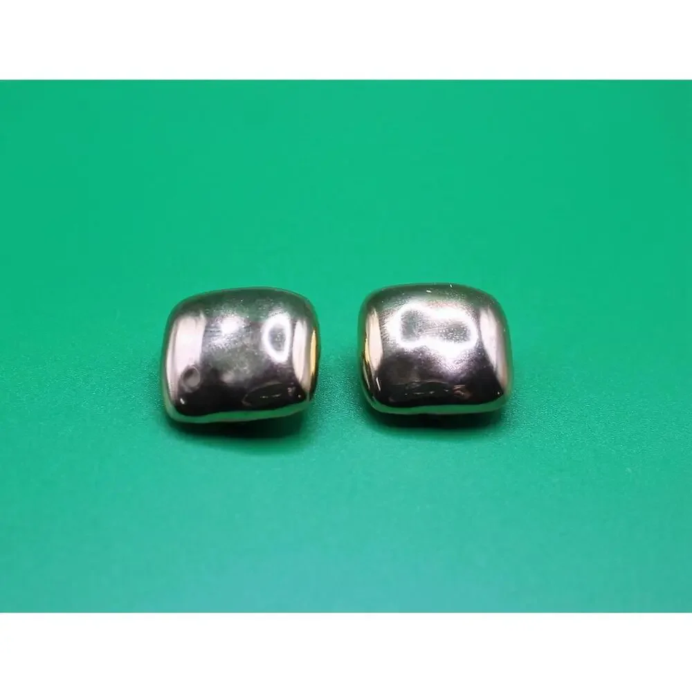 Vintage 1980s Signed Norma Jean NJ Bold Gold-Tone Clip On Earrings